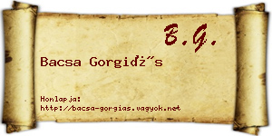 Bacsa Gorgiás névjegykártya